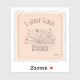 Jag är precis Kärlek Bokar frimärke stil vacker Klistermärken