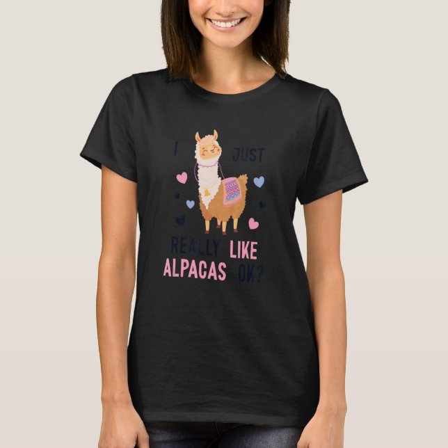 Jag är precis som Alpacas Huacaya Pako Lama Alpac T Shirt (Framsida)