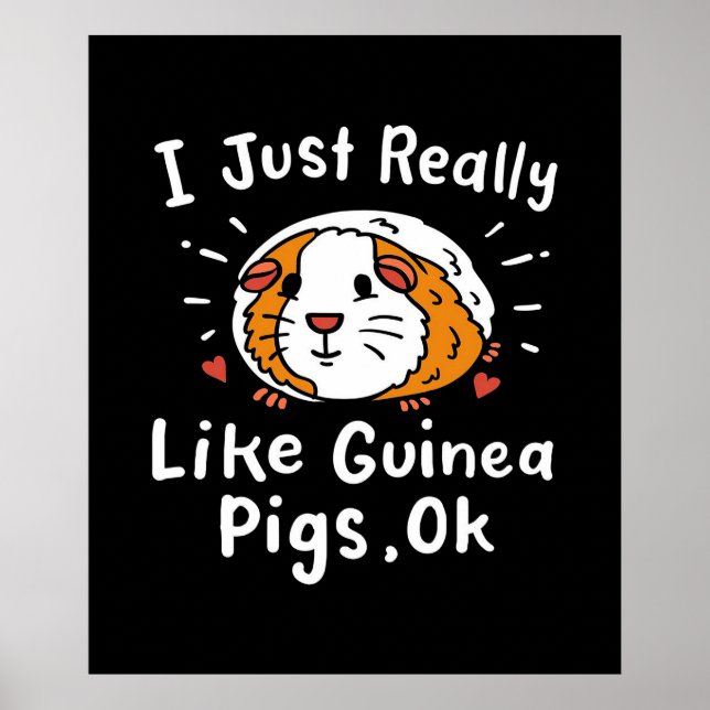 Jag är precis Verkligen som Guinea Gris Kawaii Poster (Framsidan)