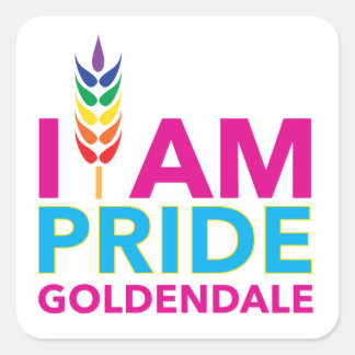 Jag är PRIDE Goldendale Square Stickers Fyrkantigt Klistermärke