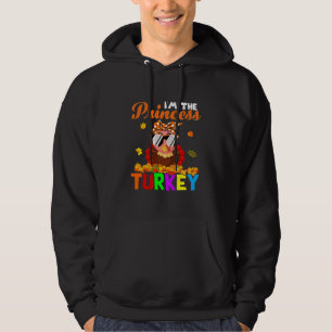 Jag är Princess Turkey Cute Thanksgiving Turkey K Hoodie