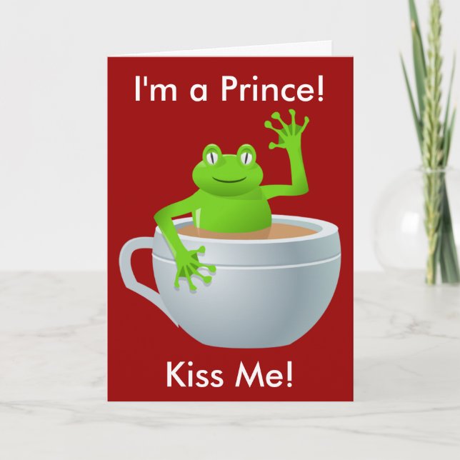Jag är prins Frog i Tea Kopp Valentindagen Helgkort (Framsida)