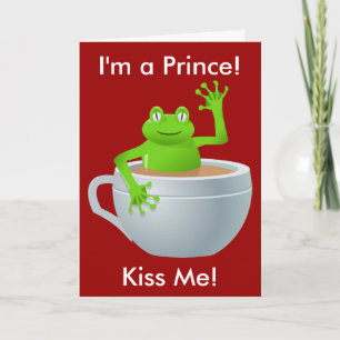 Jag är prins Frog i Tea Kopp Valentindagen Helgkort