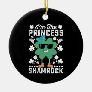 Jag är prinsessan Shamrock St Patrick's Day irländ Julgransprydnad Keramik