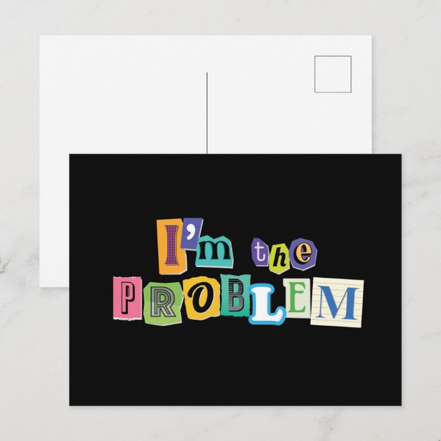 Jag är Problemkollage Vykort (Fram/baksida)