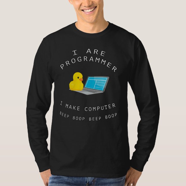 Jag är programmerare Beep Boop Anka T Shirt (Framsida)