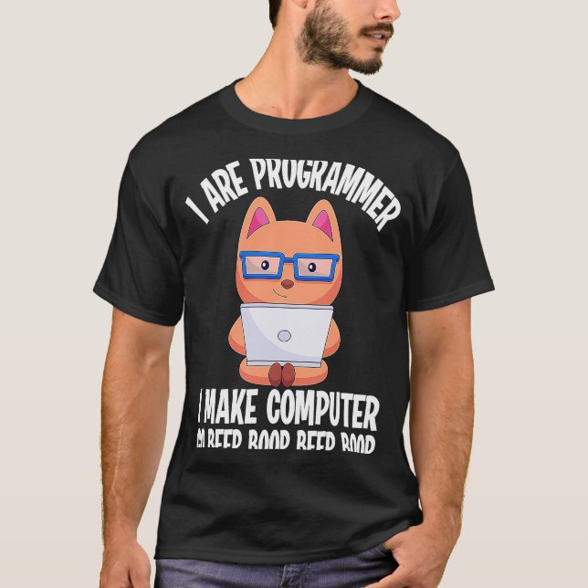 Jag är programmerare Cat Ingenjör Coder Software D T Shirt (Framsida)