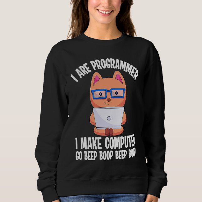 Jag är programmerare Cat Ingenjör Coder Software D T Shirt (Framsida)