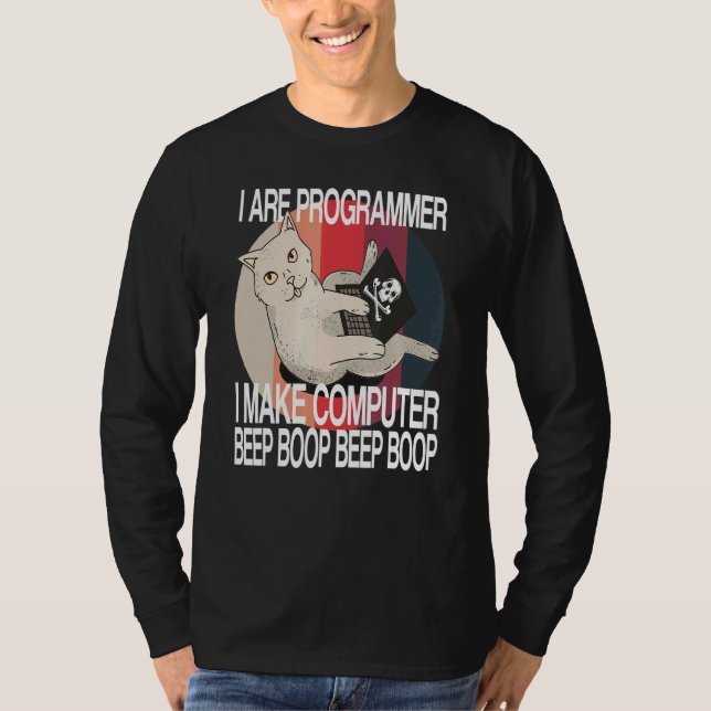 Jag är programmerare Computer Cat Software Develop T Shirt (Framsida)