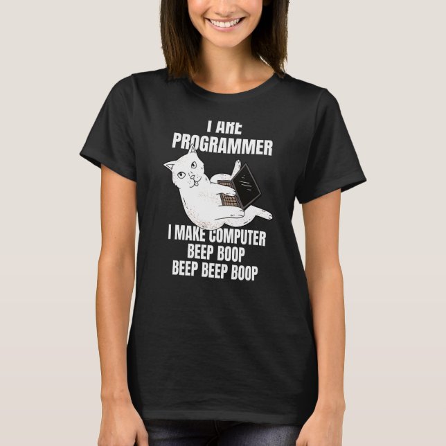 Jag är programmerare, datorkattavaj... t shirt (Framsida)