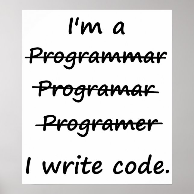 Jag är programmerare I Skriva Code Bad Speller Poster (Framsidan)