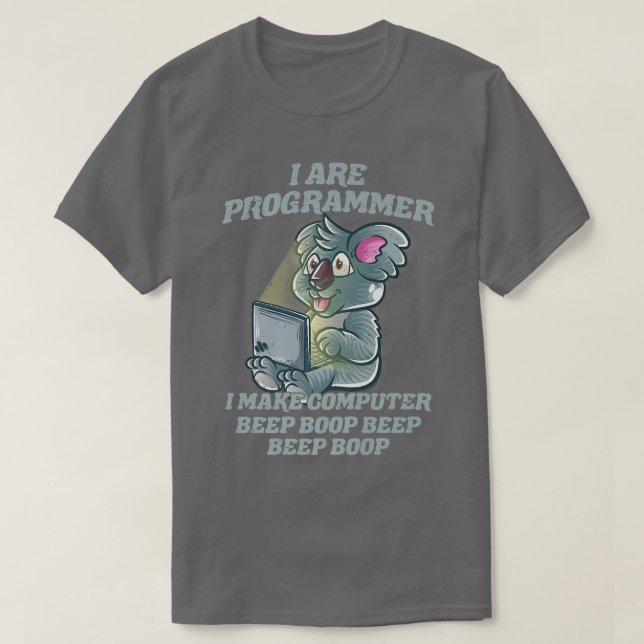 Jag är programmerare introduvert IT Nerd Koala Bea T Shirt (Design framsida)