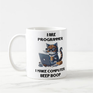 Jag är programmmer Cat Beep Boop cat Programmer Kaffemugg