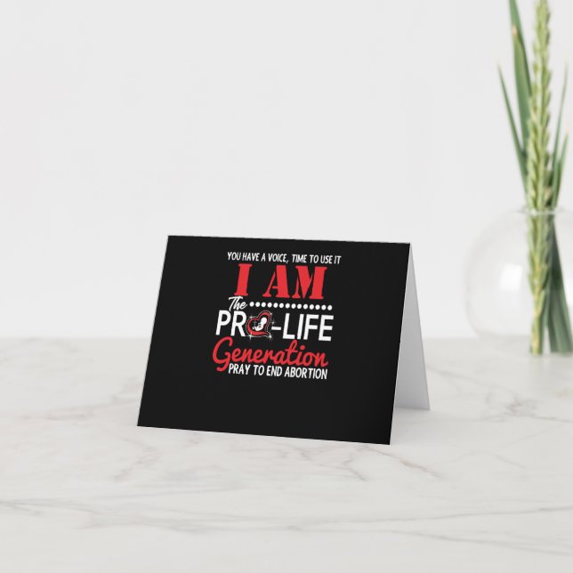 Jag är ProLife Generation kommer att sluta med abo Kort (Framsida)