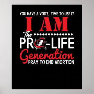 Jag är ProLife Generation kommer att sluta med abo Poster