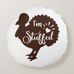 Jag är proppmätt Rolig Thanksgiving Rund Kudde