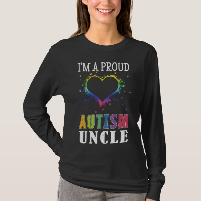 Jag är Proud farbror Puzzle Speciell Autism Awaren T Shirt (Framsida)