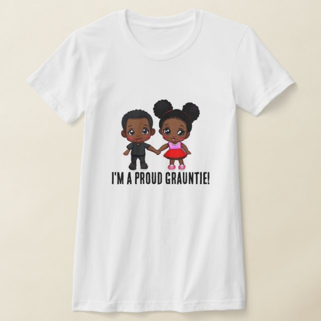 "Jag är Proud Grauntie!" med Cute Småbarn! T Shirt (Laydown)