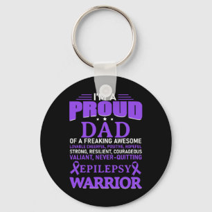 Jag är Proud Pappa Epilepsy Awareness Lila Ribbon  Nyckelring