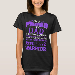 Jag är Proud Pappa Epilepsy Awareness Lila Ribbon T Shirt