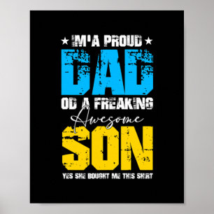Jag är Proud Pappa Tee från Son Funny Fars dag Poster
