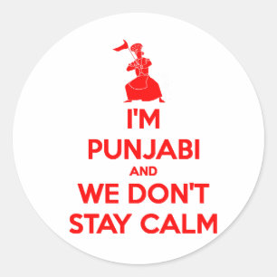 Jag är Punjabi och vi stannar inte Lugn Runt Klistermärke