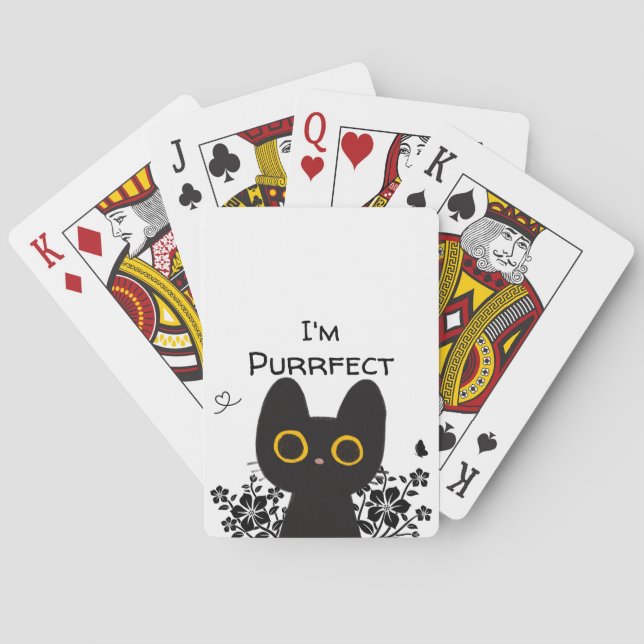 Jag är purrefect Cute Black Cat Casinokort (Baksidan)