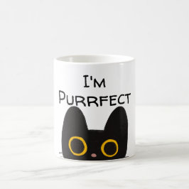 Jag är Purrfect Cute Black Cat Mugg