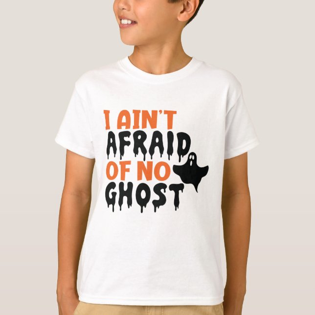 Jag är rädd för Ghost Halloween T Shirt (Framsida)