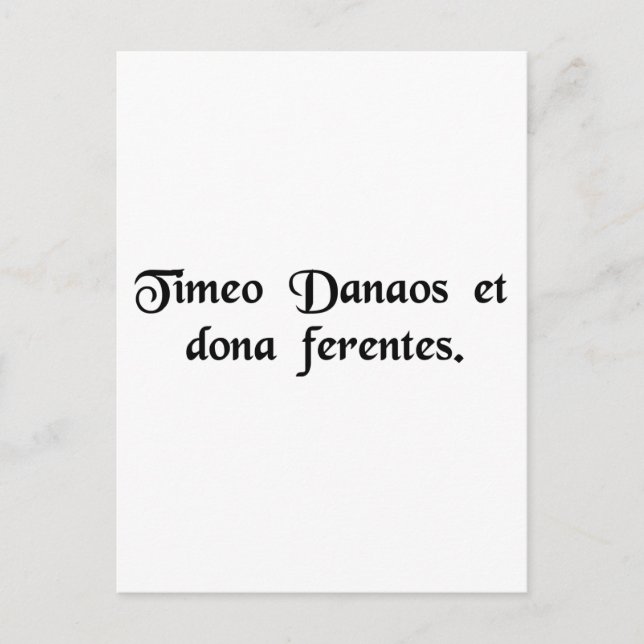 Jag är rädd för grekerna, även när de tar med sig  vykort (Framsida)