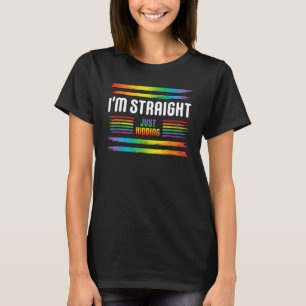 JAG ÄR RAK JUST KIDDE Rainbow LGBT Flagga Gay P T Shirt