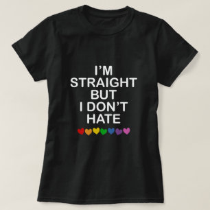 JAG ÄR RAK, MEN JAG HATTAR INTE RAINBOW HEARTS ALL T-SHIRT