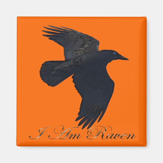 Jag är RAVEN Flies Kråka Art Magnet (Framsidan)