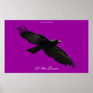 Jag är RAVEN III Poster Black Raven Art