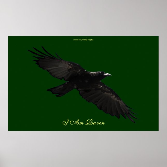 Jag är RAVEN III Poster Black Raven Art (Framsidan)