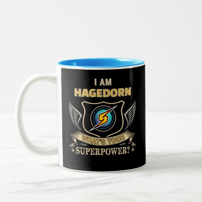 JAG ÄR REDIGERAD VAD ÄR DIN SUPERKRAFT Två-Tonad MUGG (Vänster)