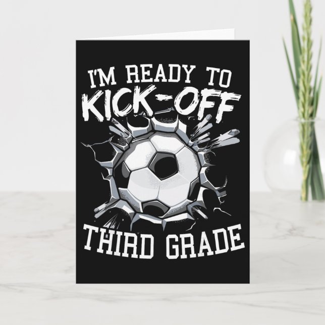 Jag är redo att kicka igång tredje klass första da kort (Framsida)