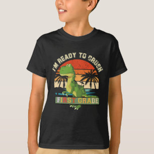 Jag är Redo att krossa 1:a Klass Dinosaur T Rex Shirt