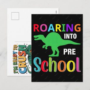 Jag är redo att krossa 2:a klass dinosaurie tillba helg vykort