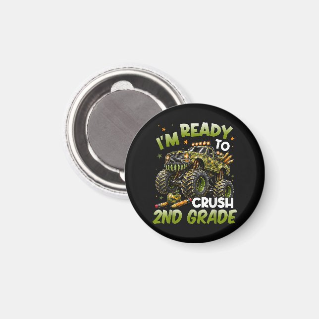 Jag är redo att krossa 2:a klass monstertruck magnet (Front/Back)