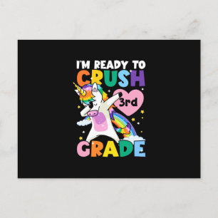 Jag är Redo att krossa 3:e Klass Unicorn Heart 1-d Vykort