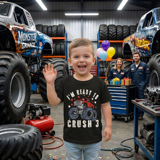 Jag är redo att krossa 3 Monster Truck-födelsedag T Shirt