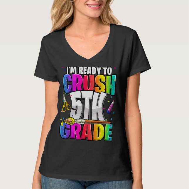 Jag är Redo att krossa 5:e Klass Back to school Gi T Shirt (Framsida)