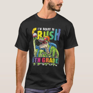 Jag är Redo att krossa 5:e Klass Dinosaur tillbaka T Shirt