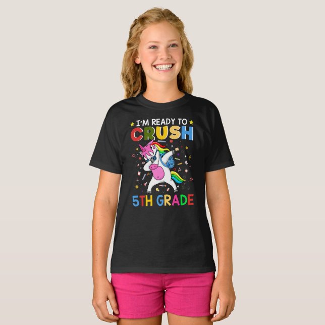 Jag är redo att krossa 5:e klass t shirt (Hel framsida)