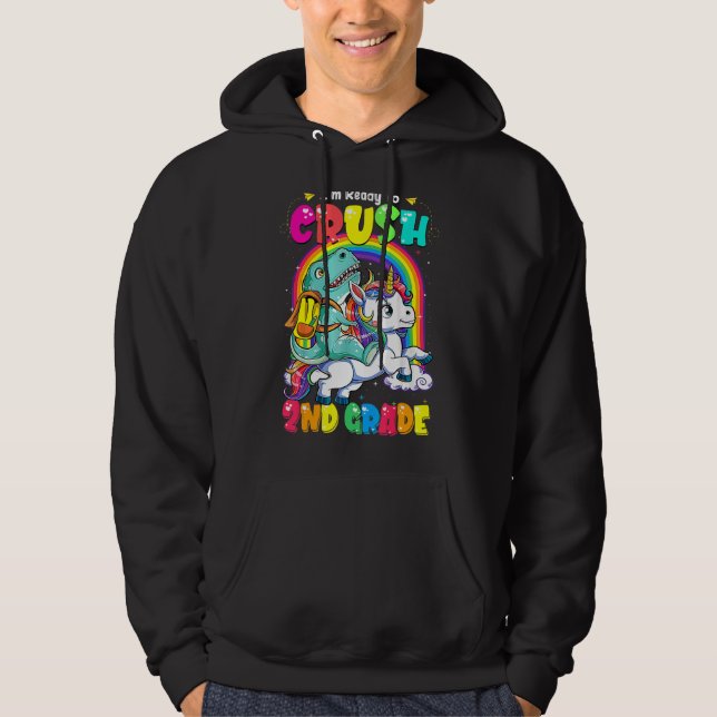 Jag är Redo att krossa andra Klass Cute Unicorn ti Hoodie (Framsida)