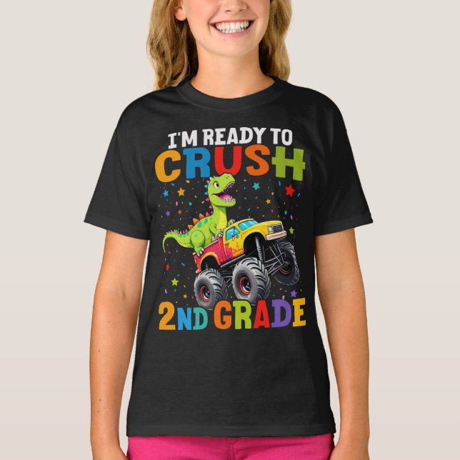 Jag är Redo att krossa andra Klass T Rex Monster L Shirt (Framsida)