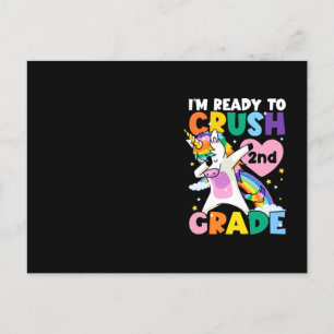 Jag är Redo att krossa andra Klass Unicorn Heart 1 Vykort