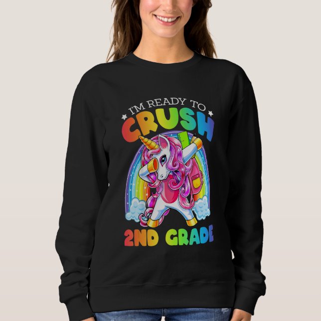 Jag är Redo att krossa andra Klass Unicorn tillbak T Shirt (Framsida)