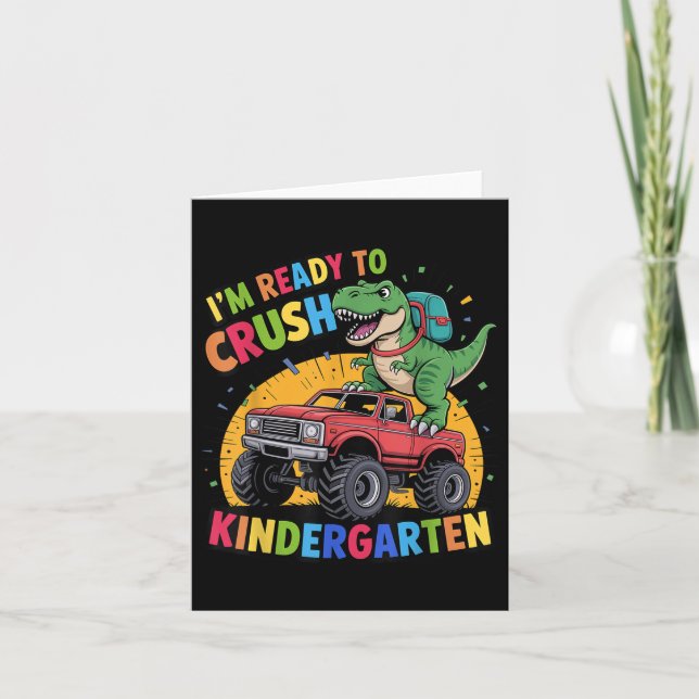 Jag är redo att krossa dinosaurie i förskoleklass  kort (Framsida)